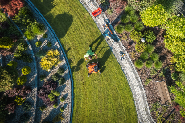 Landscaper working